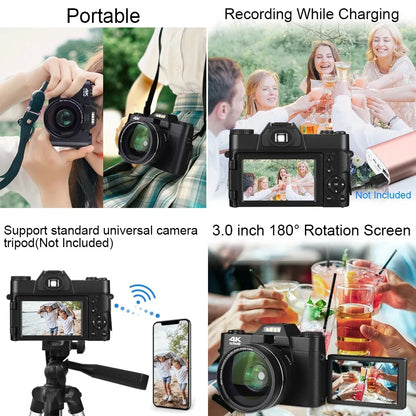 Digital Cameras 4K HD 16X 48 Megapixels Micro Single Retro With WiFi Professional Digital Camera Vlog External Lens Video Camera