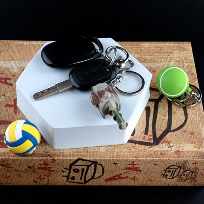1PCS 3D Basketball Keychain Football Tennis Golf Ball Keyring Fit Car Key Accessories Sports Competition Souvenirs Friends Gift