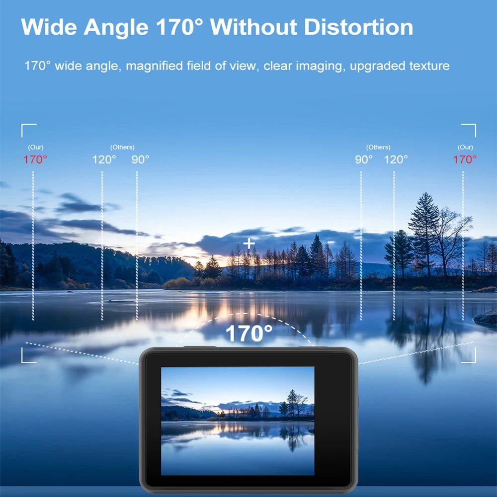 Helmet Action Camera Ultra HD 4K 60FPS 170D 24MP 2.0 LCD EIS WiFi 30M  Waterproof Remote Control Outdoor Sport Video Recorder