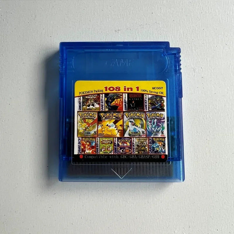 Pokemon Series 61 108 Games In 1 Video Game Cartridge Card English Version for GBC/GBA/SP/GBM