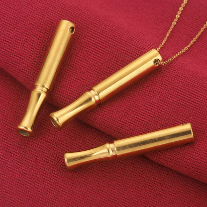 Stainless Steel Plated Rose Gold Gun Black Anxiety Breathing Pendant for Women Stress Relief Meditation Necklaces Yoga Jewelry