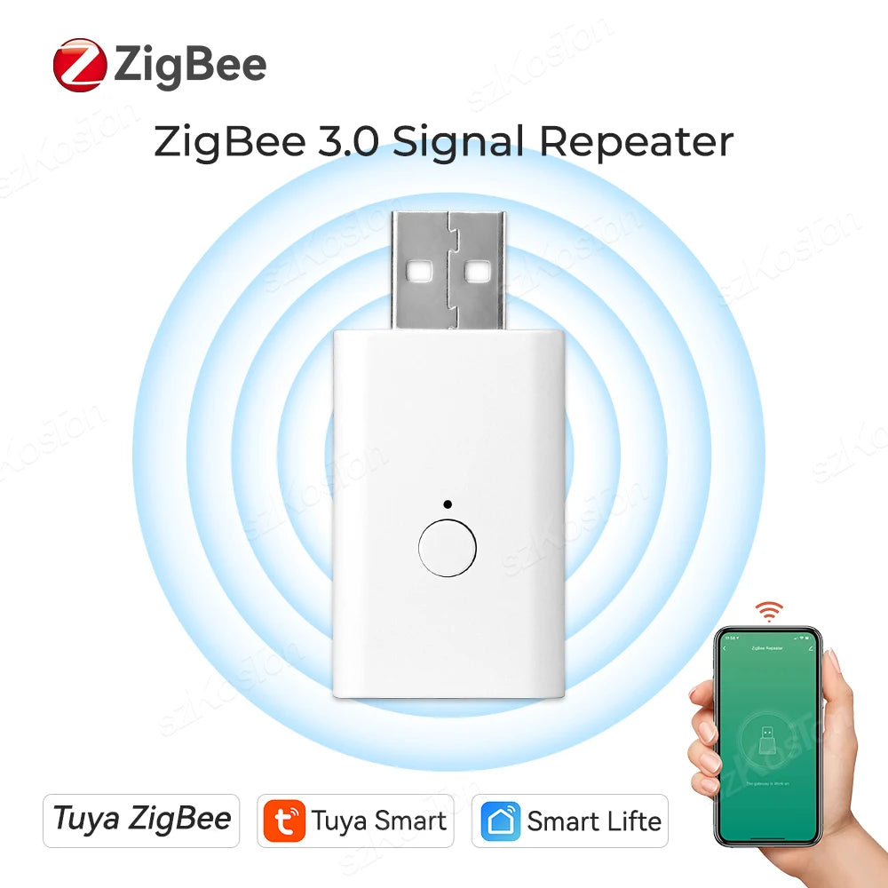 Tuya ZigBee Signal Repeater USB Signal Amplifier Extender Smart Home Automation Devices Works with Zigbee Gateway Hub
