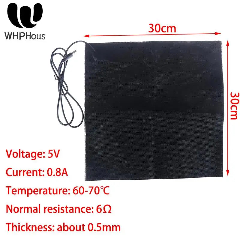 19 SIZE Carbon Fiber Heating Pad Mat Hand Feet Warmer USB Heating Film Electric Winter Infrared Fever Heat Mat Electric Warmer