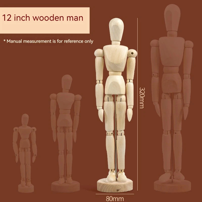 Jointed Doll Drawing Sketch Mannequin Model Movable Limbs Wooden Hand Body Draw Action Toys Figures Home Decor Artist Models