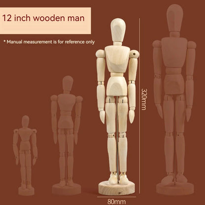 Jointed Doll Drawing Sketch Mannequin Model Movable Limbs Wooden Hand Body Draw Action Toys Figures Home Decor Artist Models