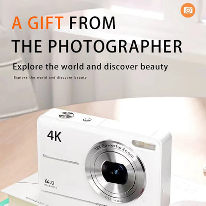 Kids Digital Camera 16X Zoom Point and Shoot Camera 64MP 1080P 2.4inch Screen Compact Small Camera Children's Entry-level Camera