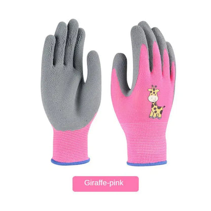 Children's Durable Gloves Labor Protection Waterproof Protective Gloves Non-Slip Children Safety Yard Work Gloves Latex Gloves
