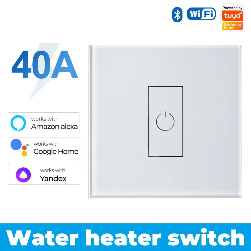 Smart Life WiFi 40A High Power Switch for Boiler Water Heater Air Conditioner Tuya App Control Works with Alexa Google Home