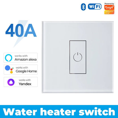 Smart Life WiFi 40A High Power Switch for Boiler Water Heater Air Conditioner Tuya App Control Works with Alexa Google Home
