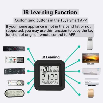 Tuya Smart Universal IR Remote WiFi Temperature Humidity Sensor for Air Conditioner TV AC Works with Alexa Google Home Yandex