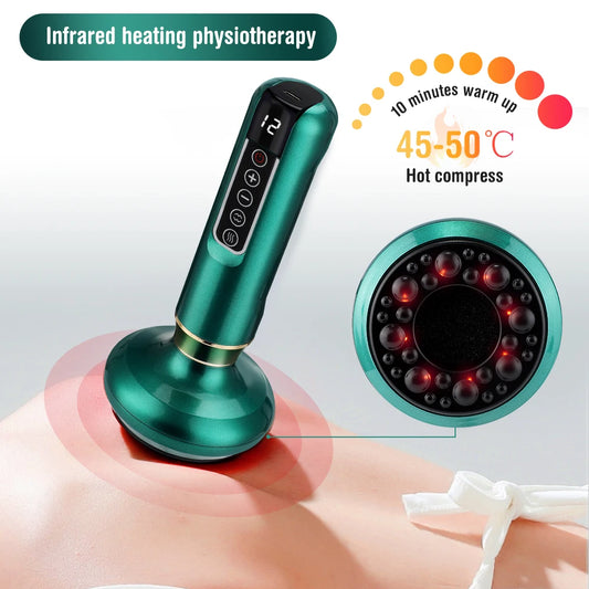 12 Gears Electric Vacuum Cupping Massage Body Cups Anti-Cellulite Therapy Massager for Body Electric Guasha Scraping Fat Burning