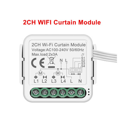 GIRIER Tuya Smart WiFi Light/Curtain/Dimmer Switch Modules Support 2 Way Control Works with Alexa Hey Google Alice No Hub Needed