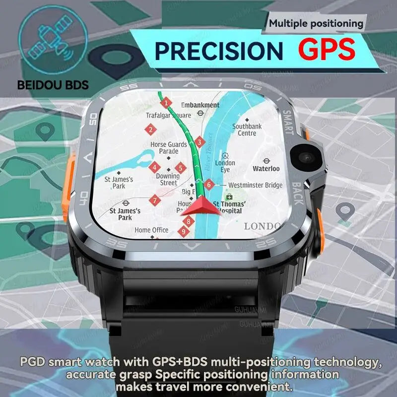 2024 New SIM Smart Watch 4G Network GPS Navigation Wifi NFC Dual Camera 64G ROM Storage Video Music Smartwatches For Android iOS