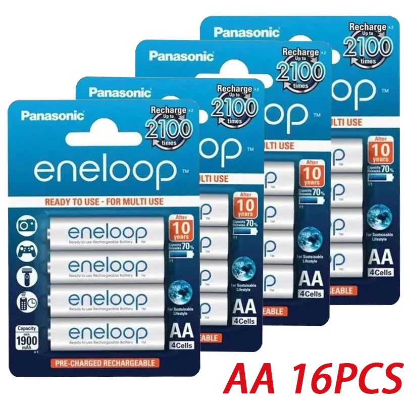 100% Panasonic Eneloop 100% original AA rechargeable battery 1.2v 1900mAh pre-charged nimh suitable for flashlight camera toys