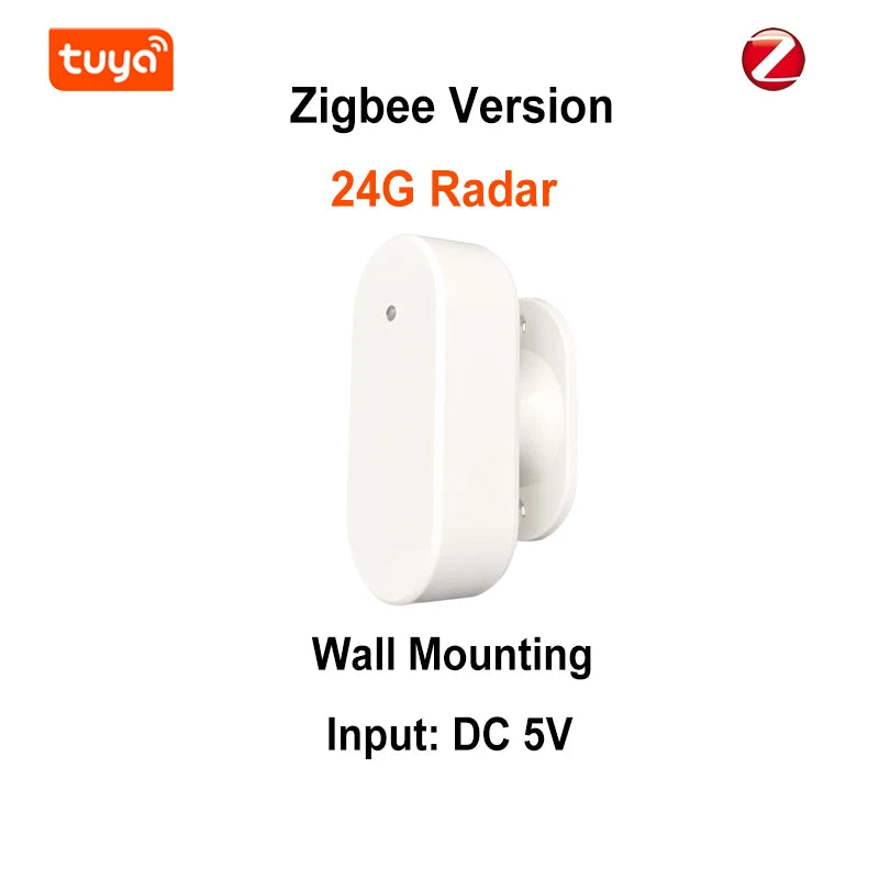 Tuya Smart Life WiFi ZigBee Millimeter Wave 24Ghz Radar Human Presence Detector Motion Sensor With Luminance Detection 5VDC