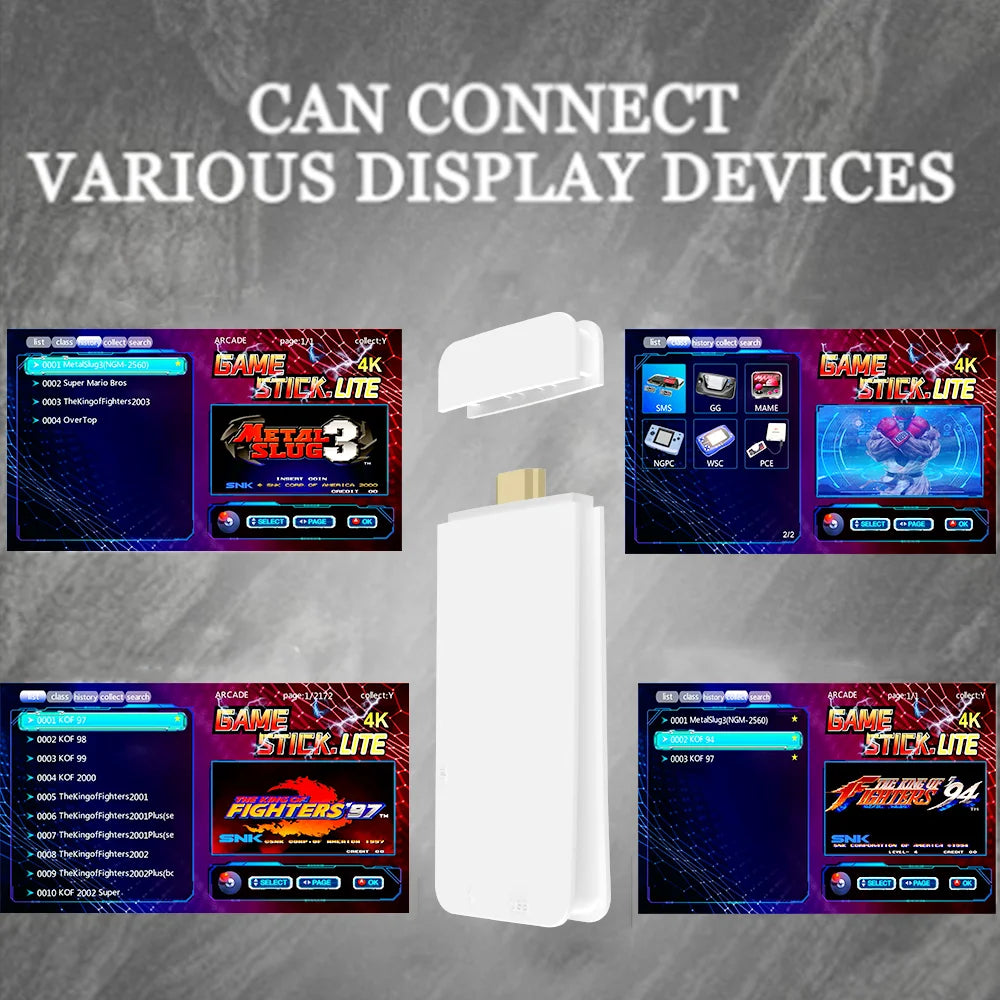 M8 4K Pro Game Stick Mini TV Handheld Game Console Wireless Gamepads Video Game 20000+ Retro HD Output Two-player for PS1 Etc