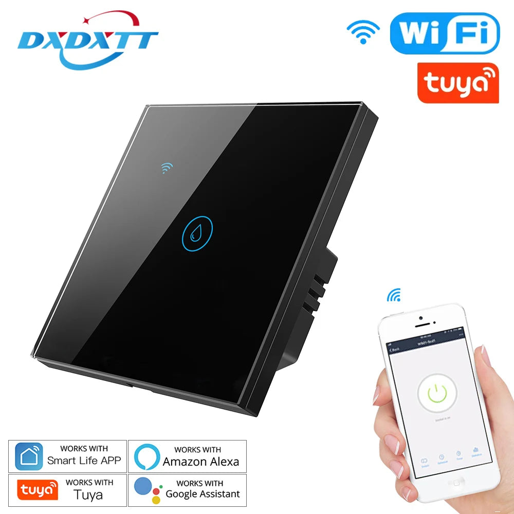 Wifi Boiler Smart Switch 40A 8000W High Power Water Heater Switches Tuya EU/US Standard Luxuray Glass Touch Timer Voice Control