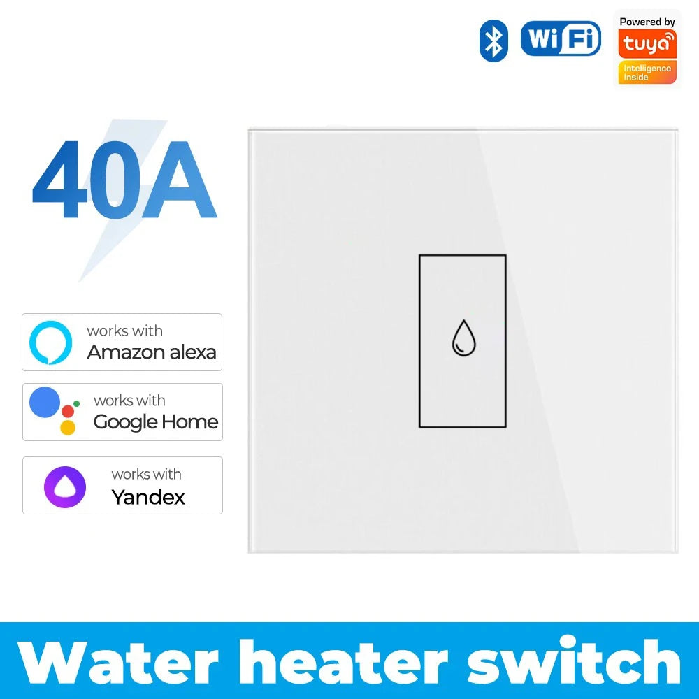 Smart Life WiFi 40A High Power Switch for Boiler Water Heater Air Conditioner Tuya App Control Works with Alexa Google Home