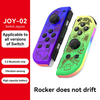 JOY 02 Wireless Gamepad RGB LED 5.2 BT Switch L/R Joypad for Nintendo Switch/Lite/Oled Cons Joystick with Dual Vibration For PC