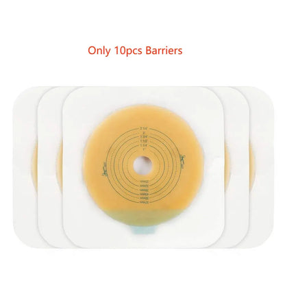 10pcs barriers/15pcs bags+6pcs barriers Two Piece Colostomy Bags with Clamp Clip for Ostomy Patient Care