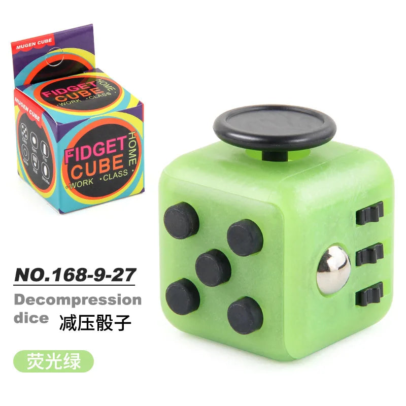 Fashion Decompression Dice Autism Adhd Anxiety Relieve Toy Adult Kids Fingertip Press Button Toys Rainbow Dice Antistress Cube