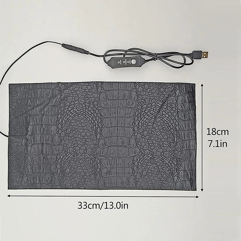 5V USB Pet Warmer Heating Pad Electric Bed Winter Warm Carpet Adjustable Temperature Controller Reptile Dog Mat Tools Two Sizes