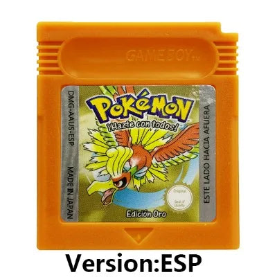 GBC 16-bit Game Video Game Cartridge Console Card Pokemon Red Blue Crystal Golden Green Silver Yellow with Multi-language