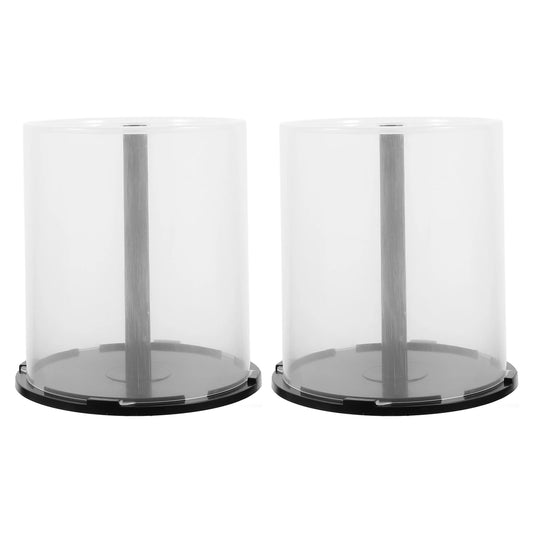 2pcs CD DVD Storage Bucket Plastic Disc Holder Empty Column Container CD Case Album Box Cases Organizer