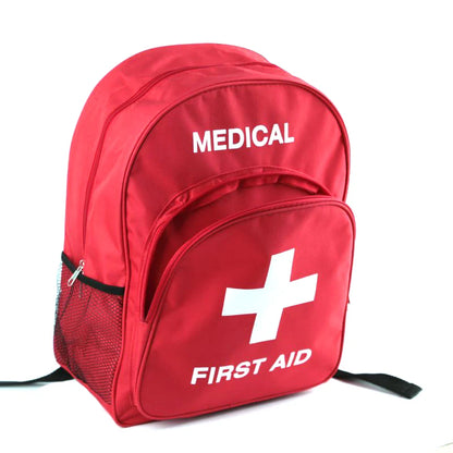 Red Emergency Bag First Aid Backpack Empty Medical Bag Treatment First Responder Trauma Bag for Preschool Child Care Center
