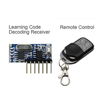 GERMA RF 433mhz Transmitter 4 Button Remote Control + Receiver Module Fixed EV1527 Decoding 4CH Output With Learning DIY Kit