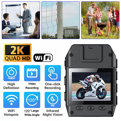 Mini Digital Camera 1080P 2K IPS DVR Video Sports DV WiFi Motion Cam IR Night Vision Camcorders Site Enforcement Recorder Record
