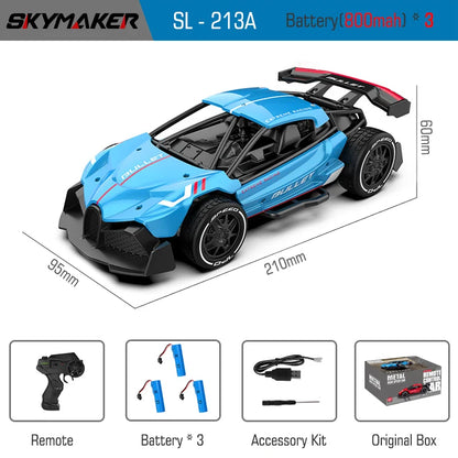 RC Metal Car Toys 1/24 2.4G High Speed Remote Control Mini Scale Model Vehicle Electric Metal RC Car Toys for Boys Children Gift