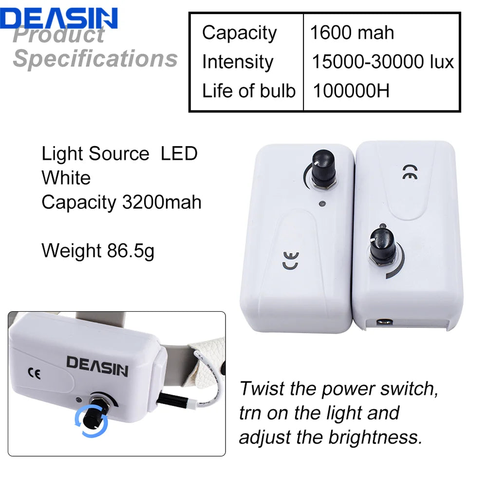 ENT Dental Headlight Source Battery for Surgical Surgery Lamp Dentist Tools Dentistry Headlamp Accessories Unit