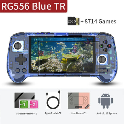 ANBERNIC RG556 Handheld Game Console Unisoc T820 Android 13 5.48 inch AMOLED Screen 5500mAh WIFI Bluetooth Retro Video Players