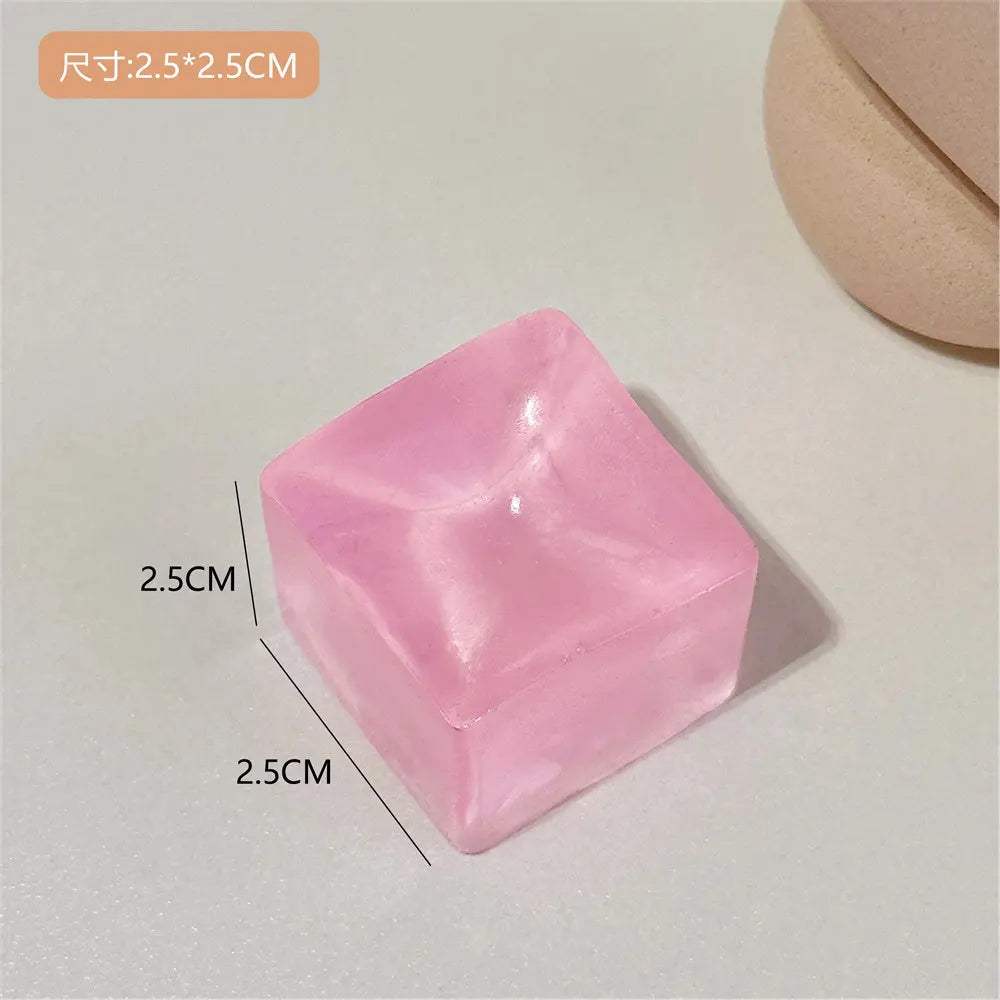 Clear Ice Cubes Squishy Toys Cute Cat Paw Fish Stress Relief Fidget Toy TPR Sticky Antistress Ball Slimy Squeeze Toys