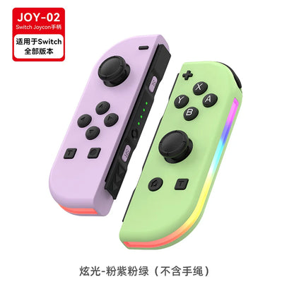 JOY 02 Wireless Gamepad RGB LED 5.2 BT Switch L/R Joypad for Nintendo Switch/Lite/Oled Cons Joystick with Dual Vibration For PC
