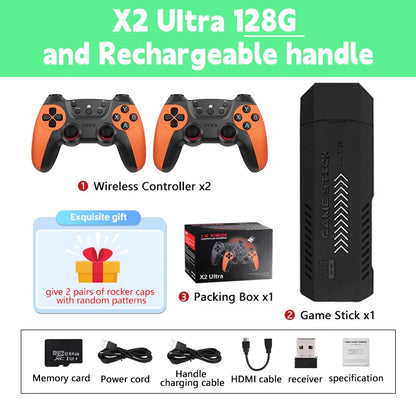 X2 Ultra Video Game Console, 4K Game Stick, HD Retro Video Game Console, Wireless Controller, TV 30 + Emulator for P