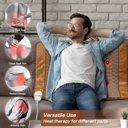 Infrared Heating Pads for Back Far Infrared Mat Heat Pad with Full Tourmaline Beads 8 Photon Infrared Heating Pad Auto Shut Off