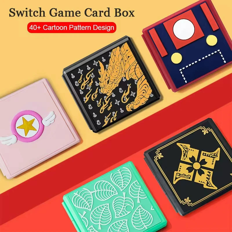 12 in 1 Game Cards Storage Case For Nintendo Switch Oled Box 3D Cartoon SD TF Memory Card Protective Cover Shell Accessories