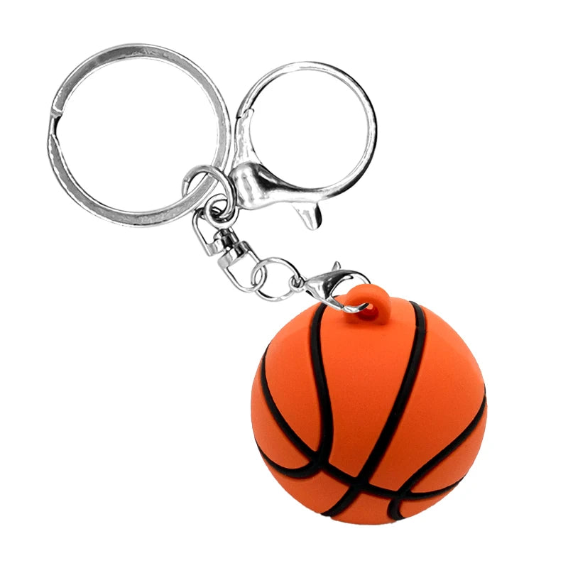 1PCS 3D Basketball Keychain Football Tennis Golf Ball Keyring Fit Car Key Accessories Sports Competition Souvenirs Friends Gift