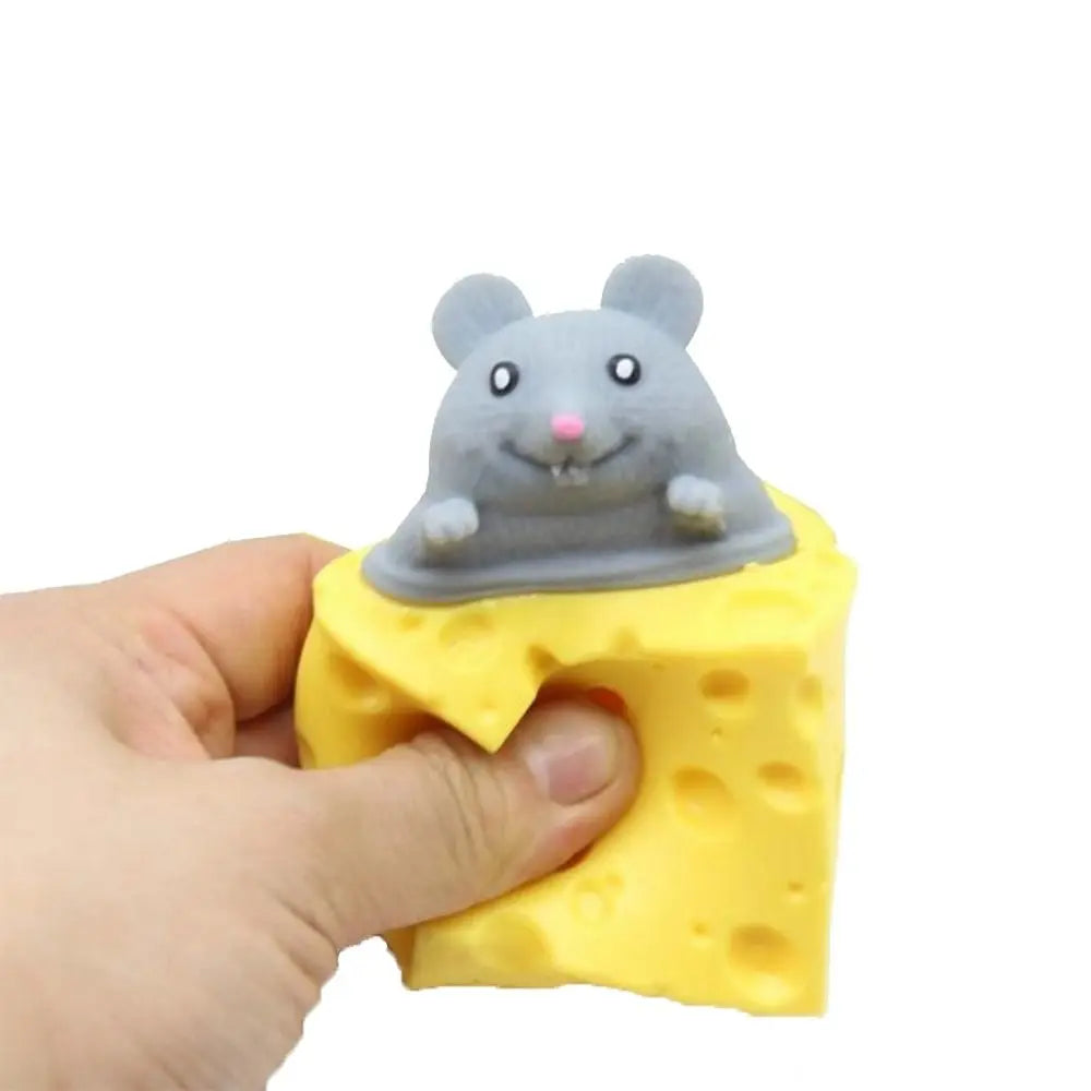 New PVC Cheese Mouse Decompression toy Stress Relief Squeeze Squeeze Toy Pop Up Funny Anti Stress Toy children