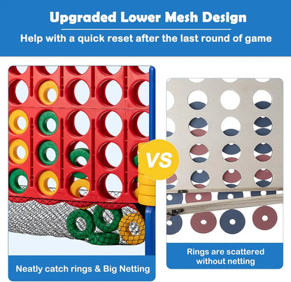 Giant 4-in-A-Row, Jumbo 4-to-Score Giant Games for Kids & Adults, Indoor Outdoor Party Family Connect Plastic Game, 4 Feet Wide