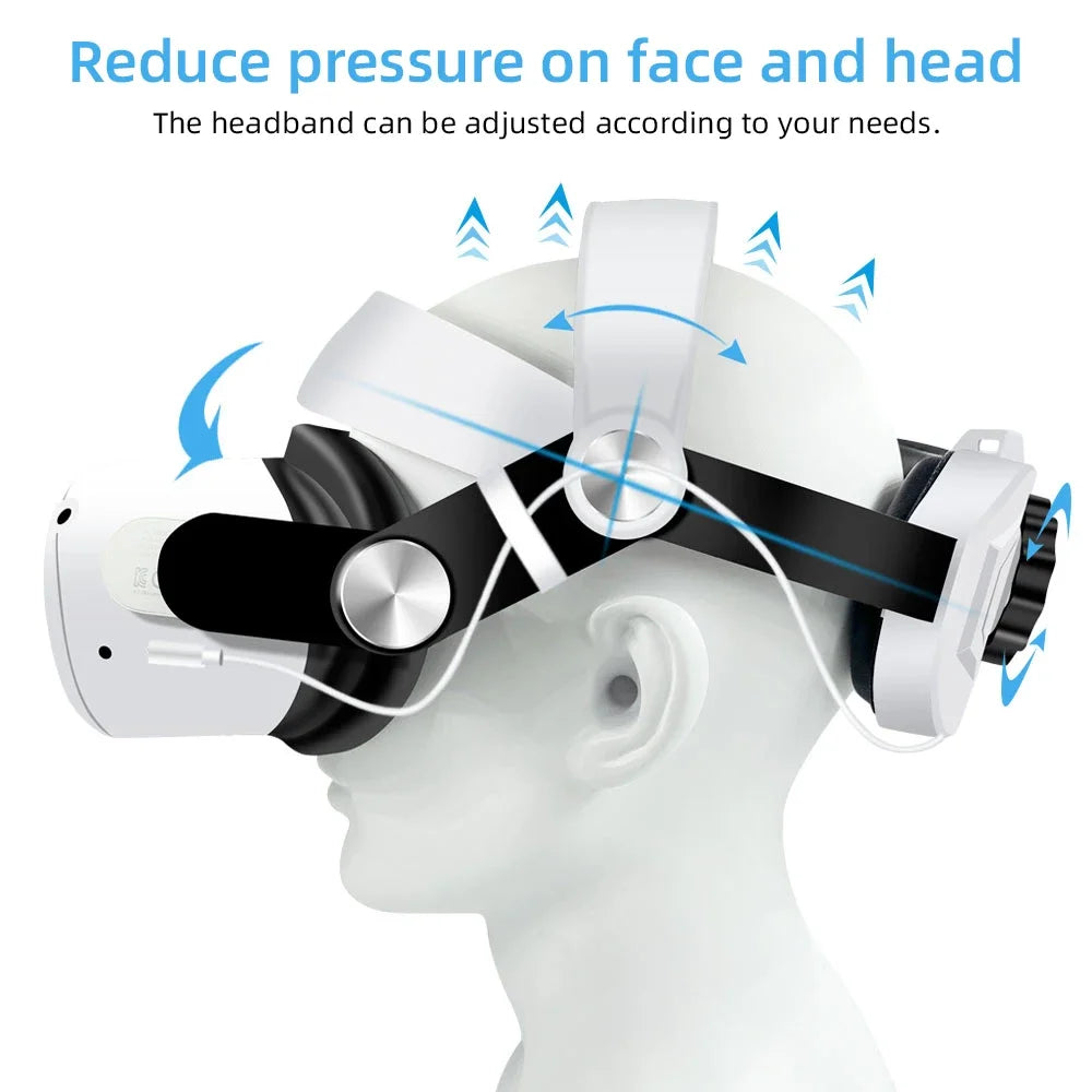 For Oculus Quest 2 VR Glasses Accessories Quest 2 Headset Rechargeable Head Strap Built-in 5200mAh Battery Quest2 Case