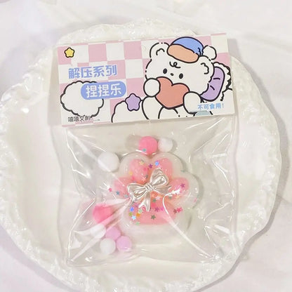Cartoon Cat Claw Squeeze Pinching Transparent Toy Cute Cat Paw Slow Rebound Decompression Toy Kids Stress Release Vent Toy