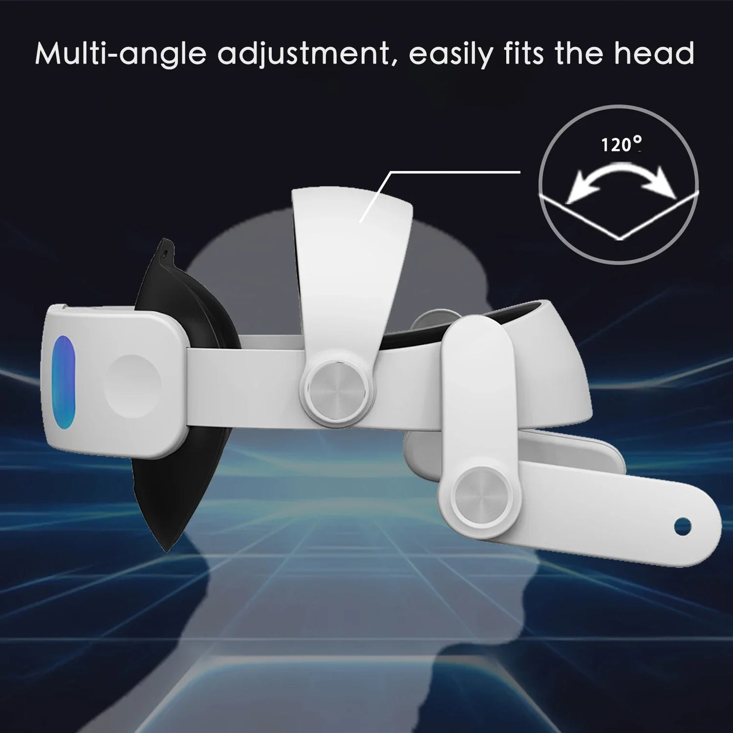 Head Strap Battery 6000mAh For Meta Quest 3/3S VR Headset Elite Strap Replacement Adjustable Enhanced Support Improve Comfort