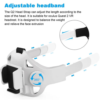 Adjustable Head Strap For Oculus Quest 2 Halo Strap With Powerbank Fixing Bracket Enhanced Headband For Quest2 VR Accessories