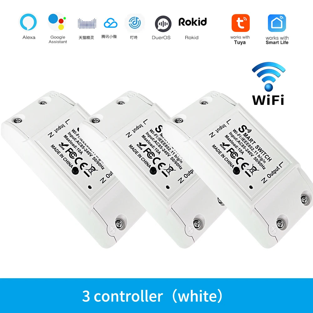 Tuya WiFi Smart Switch APP Wireless Controller Universal Breaker Timer Smart Life Work with LED Light Switch Alexa Accessories