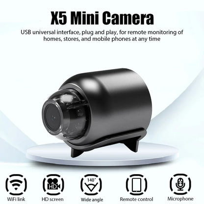 X5 Mini Wifi Camera 720P HD 120 Degrees Baby Monitor Security Surveillance Camera for Home Office Camcorder Video Recorder