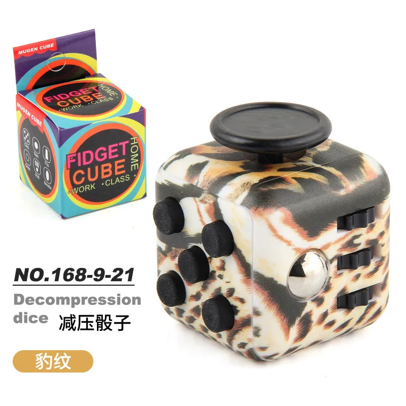 Fashion Decompression Dice Autism Adhd Anxiety Relieve Toy Adult Kids Fingertip Press Button Toys Rainbow Dice Antistress Cube