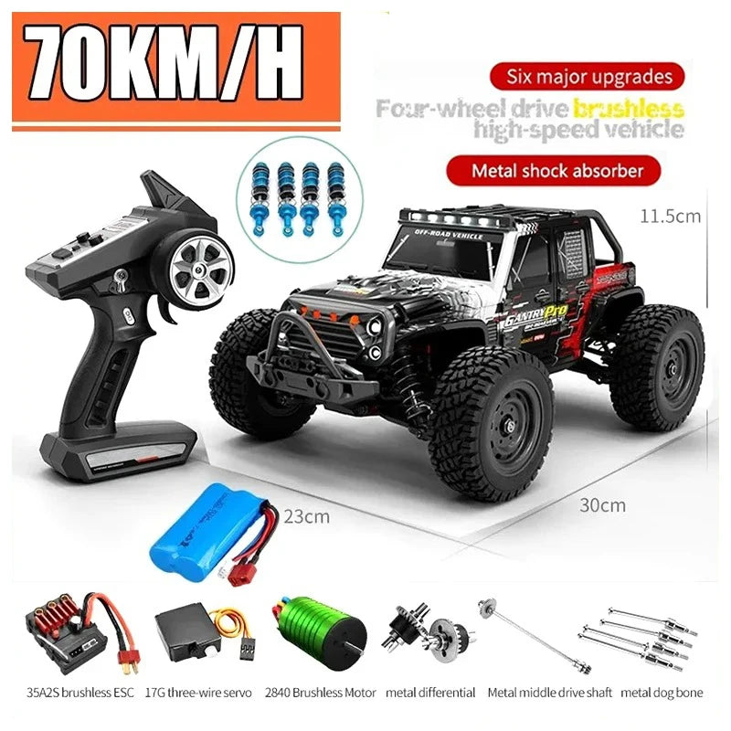 16103PRO 1:16 4WD RC Car with LED 2.4G Remote Control Cars 70KM/H High Speed Drift Monster Truck for Kids VS WLtoys 144001 Toys